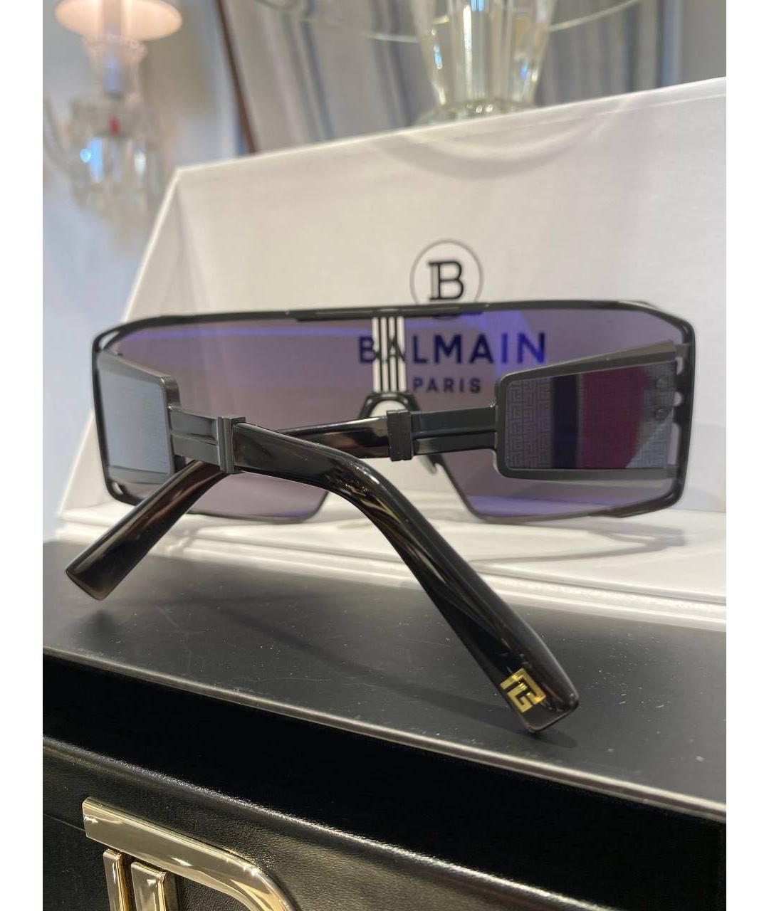 BALMAIN Антрацитовые пластиковые солнцезащитные очки, фото 3
