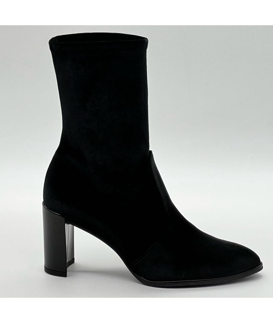 STUART WEITZMAN Черные бархатные полусапоги, фото 2