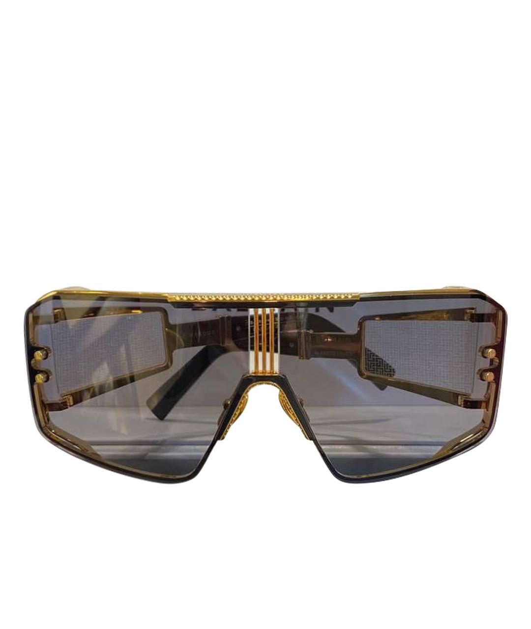 BALMAIN Золотые металлические солнцезащитные очки, фото 1
