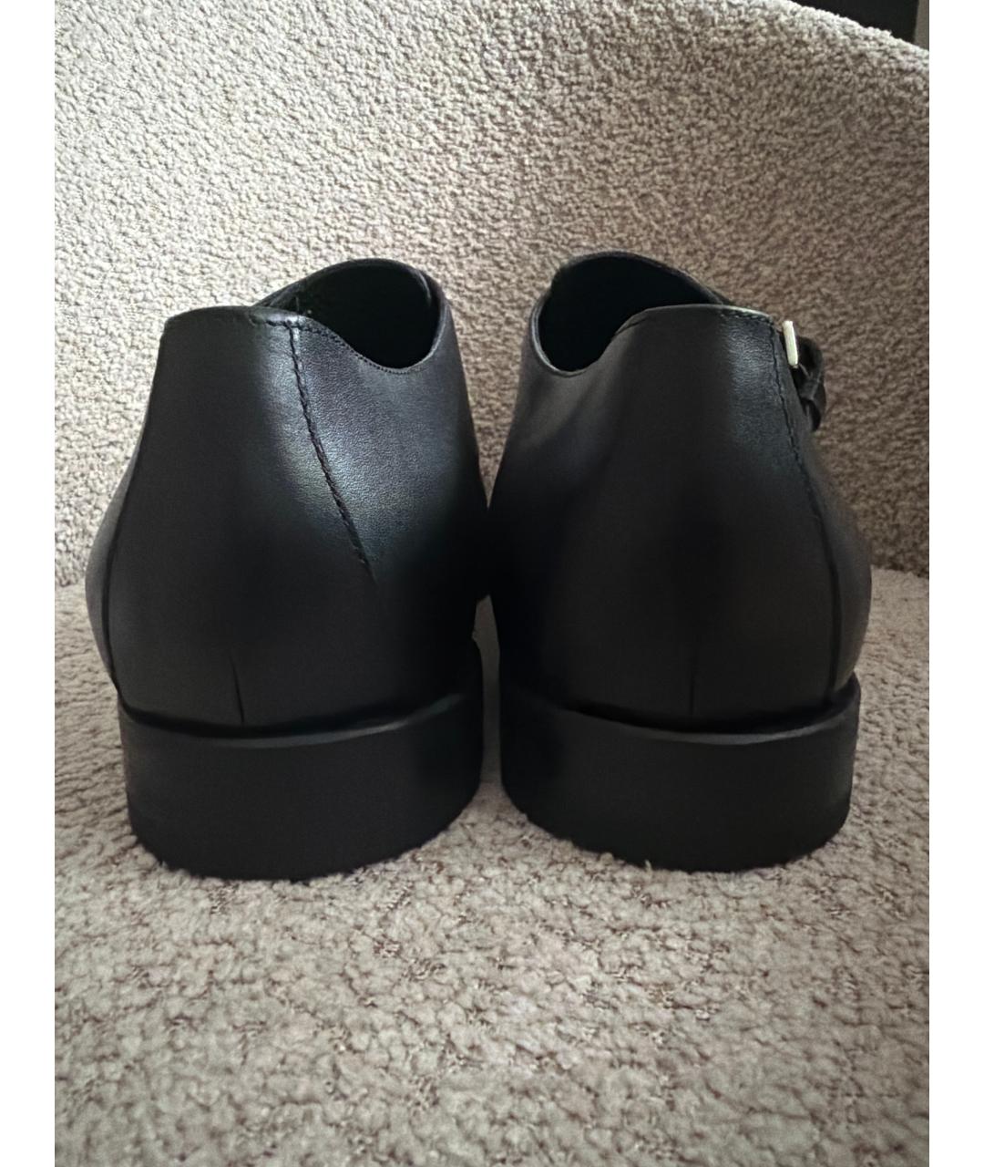 HERMES Черные кожаные туфли, фото 4