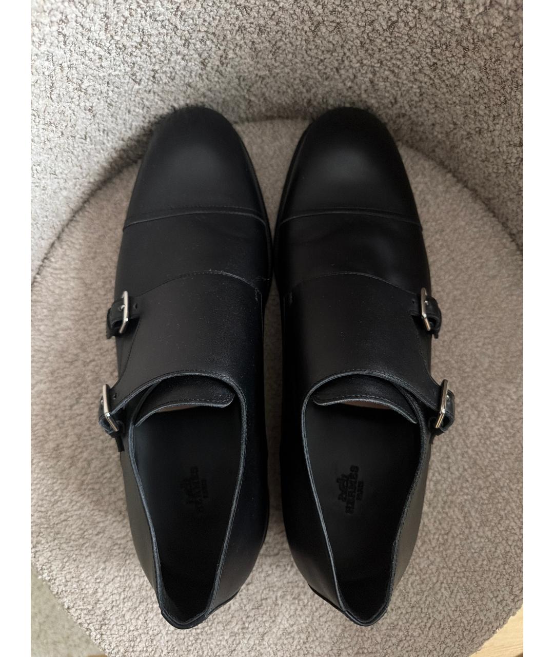 HERMES Черные кожаные туфли, фото 3