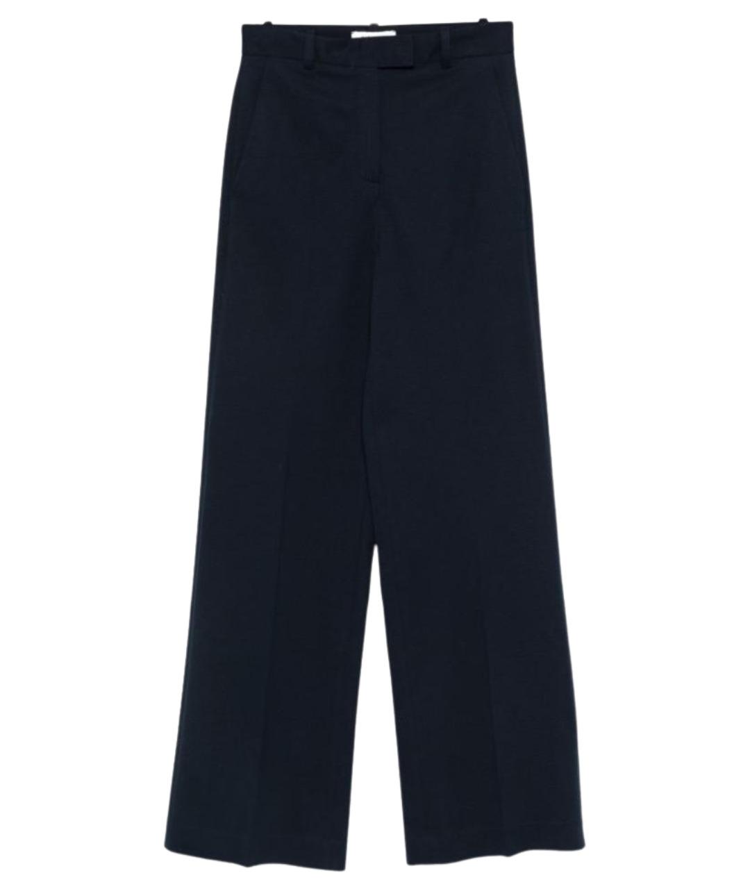 CIRCOLO 1901 Темно-синие хлопковые прямые брюки, фото 1