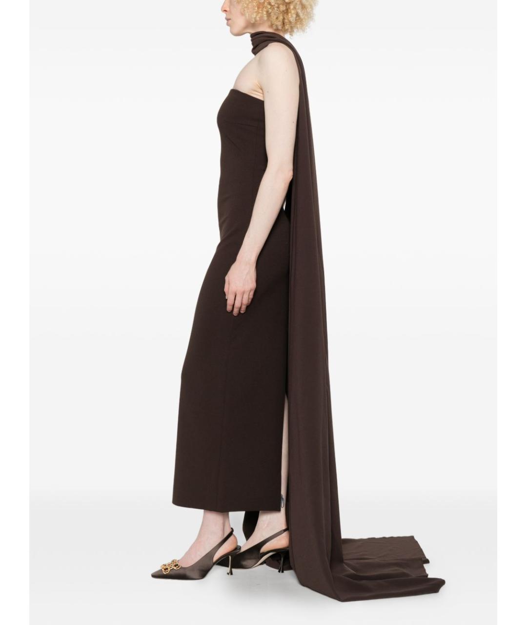 SOLACE LONDON Коричневое вечернее платье, фото 3