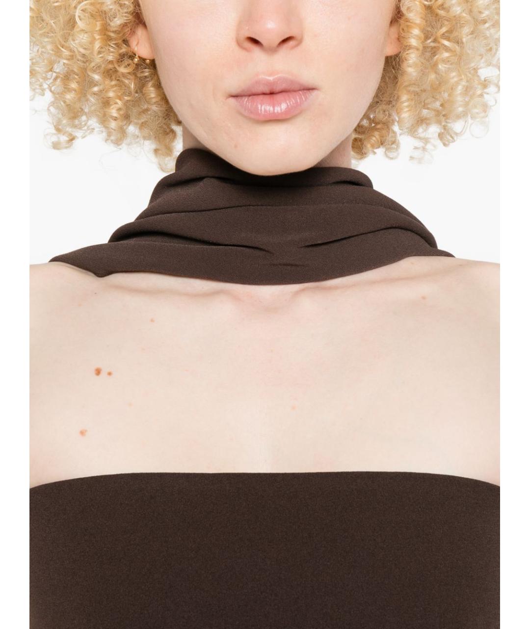 SOLACE LONDON Коричневое вечернее платье, фото 5