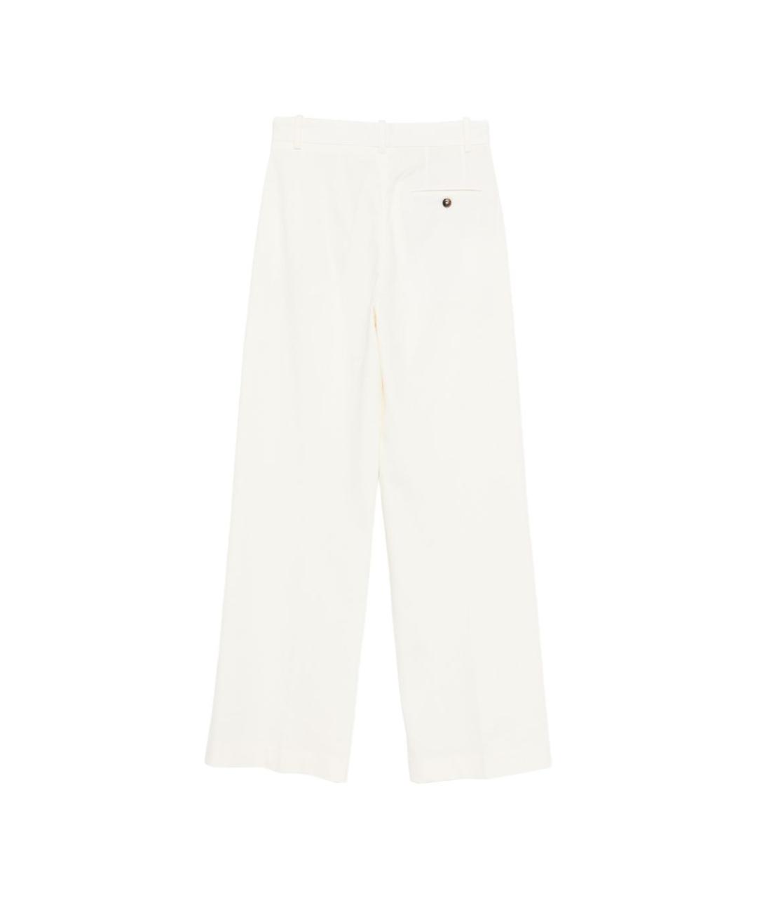 CIRCOLO 1901 Белые хлопковые прямые брюки, фото 2