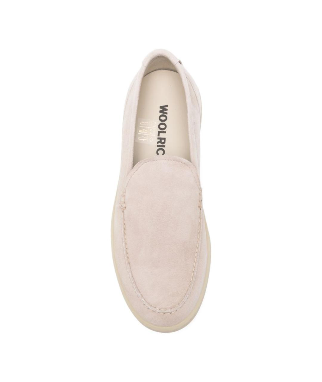WOOLRICH Бежевые кожаные слипоны, фото 4