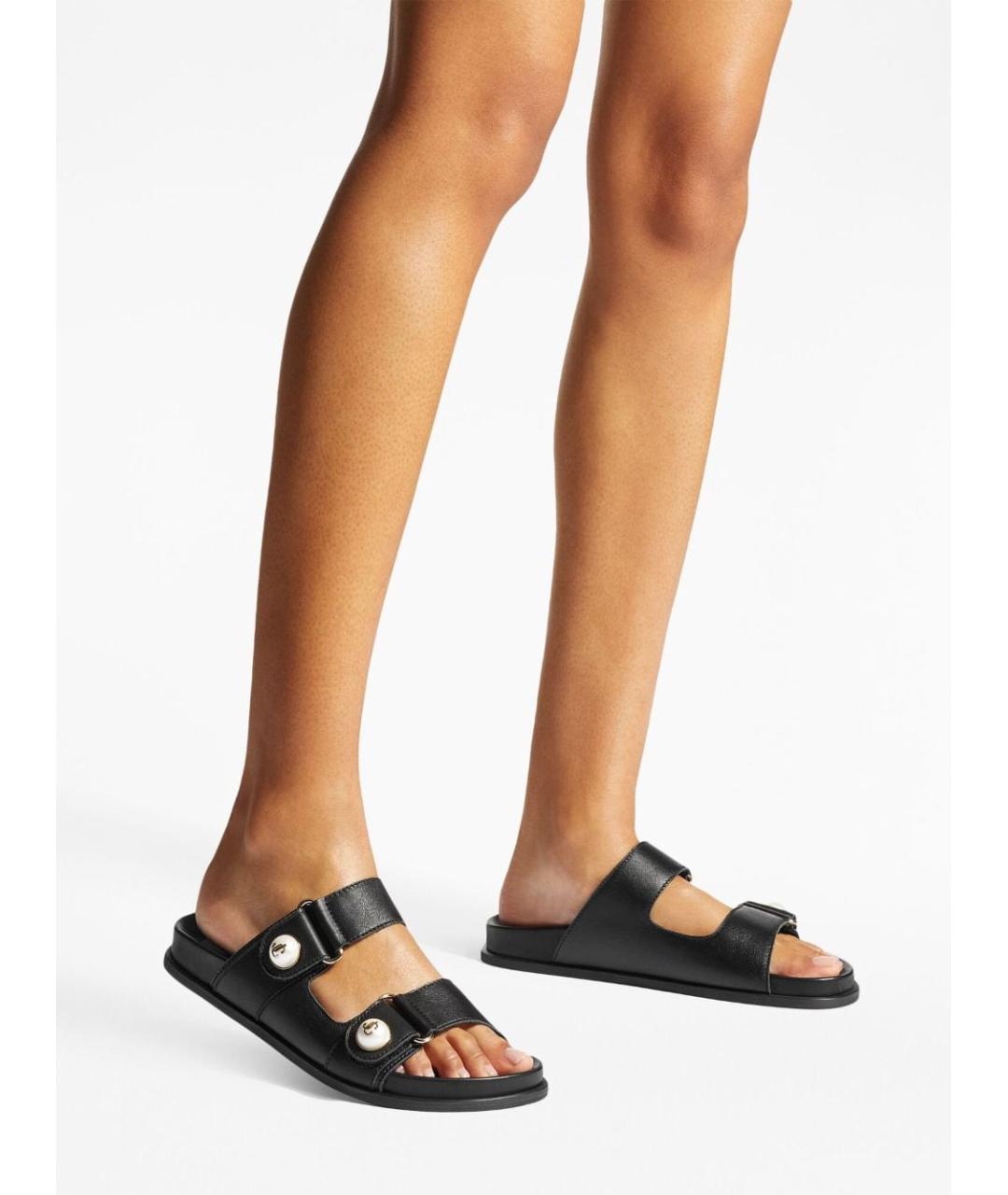 JIMMY CHOO Черные кожаные сандалии, фото 2