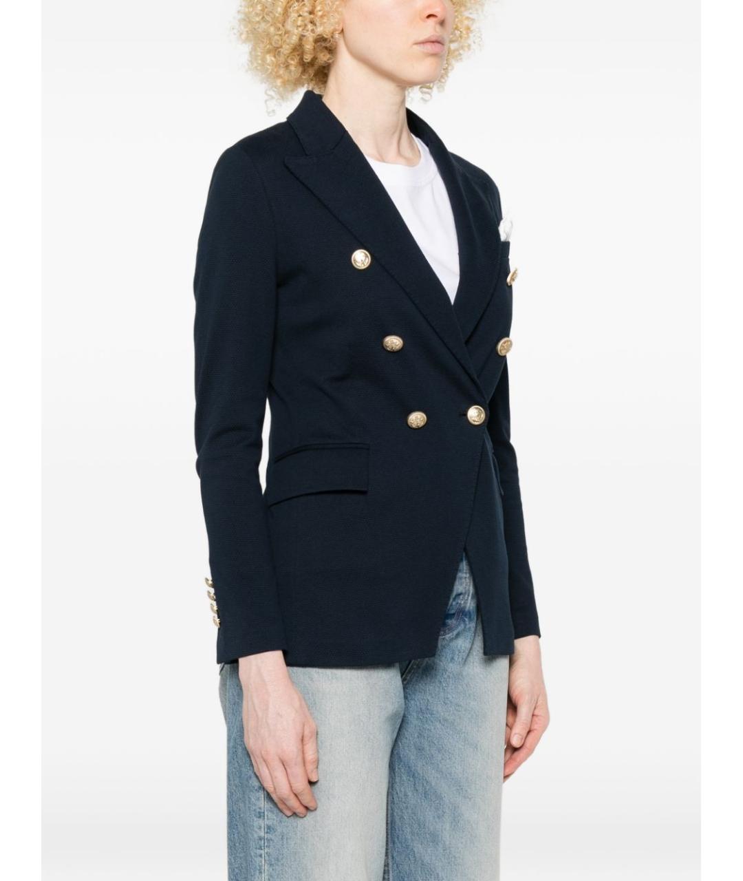 CIRCOLO 1901 Синий хлопковый жакет/пиджак, фото 3