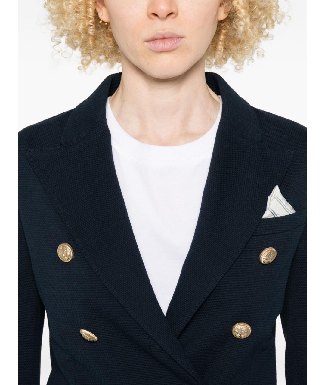 CIRCOLO 1901 Синий хлопковый жакет/пиджак, фото 5