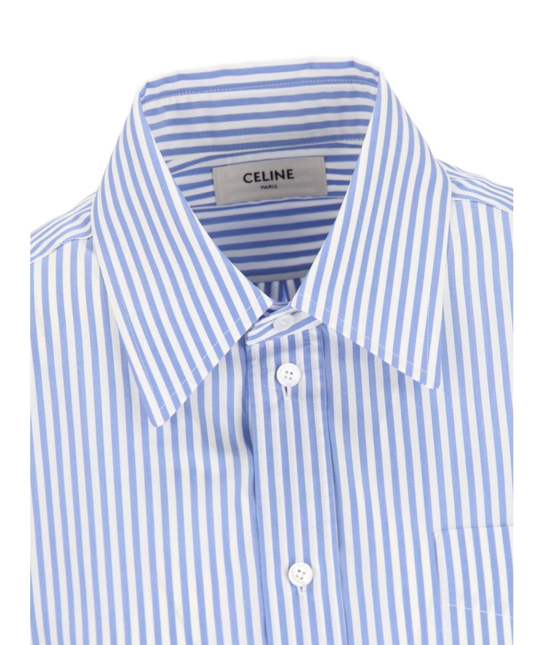 CELINE Голубая хлопковая рубашка, фото 4