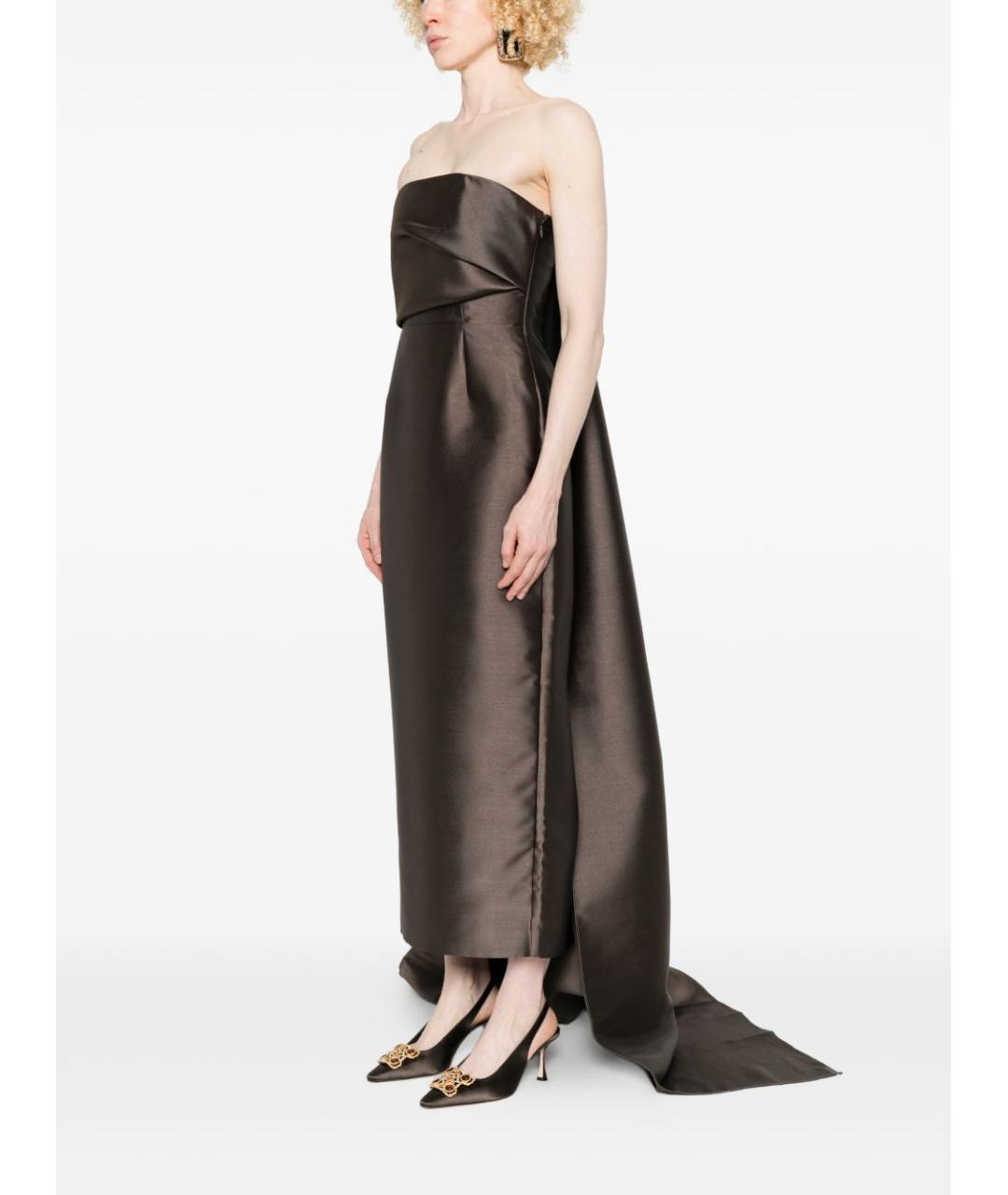 SOLACE LONDON Коричневое платье, фото 4