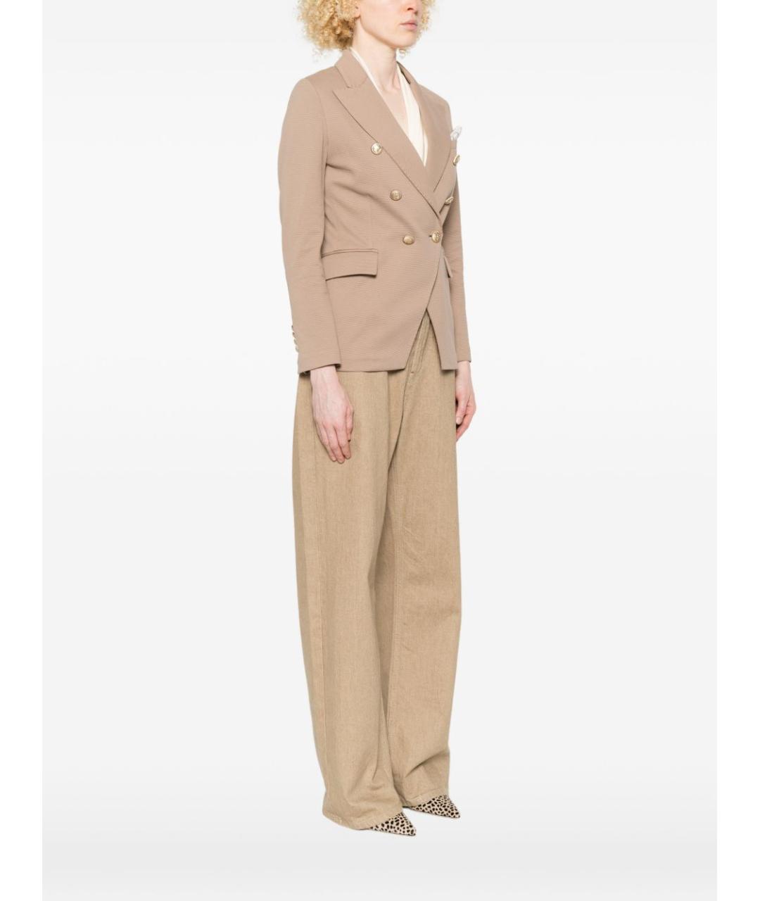 CIRCOLO 1901 Коричневый хлопковый жакет/пиджак, фото 3