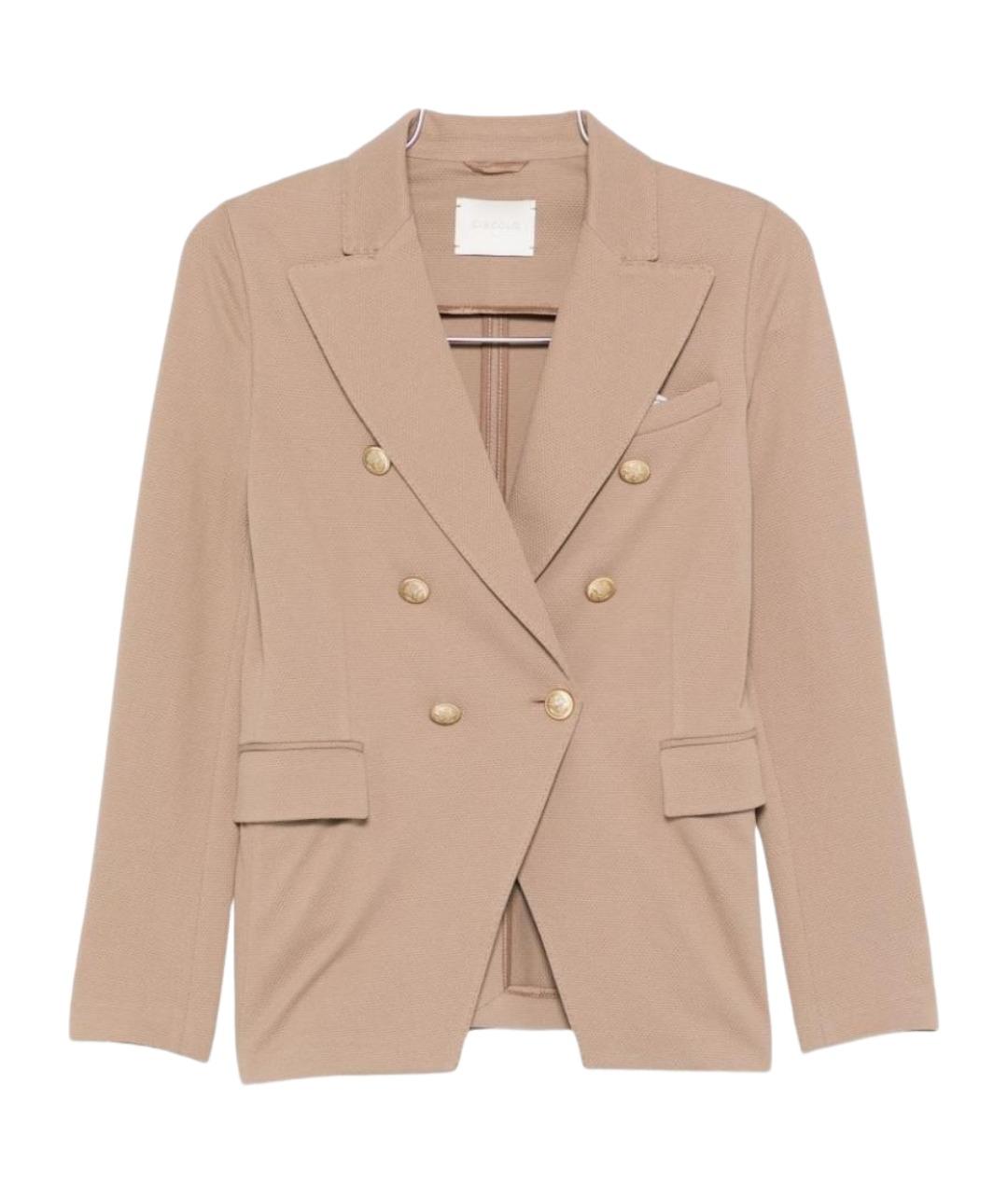 CIRCOLO 1901 Коричневый хлопковый жакет/пиджак, фото 1