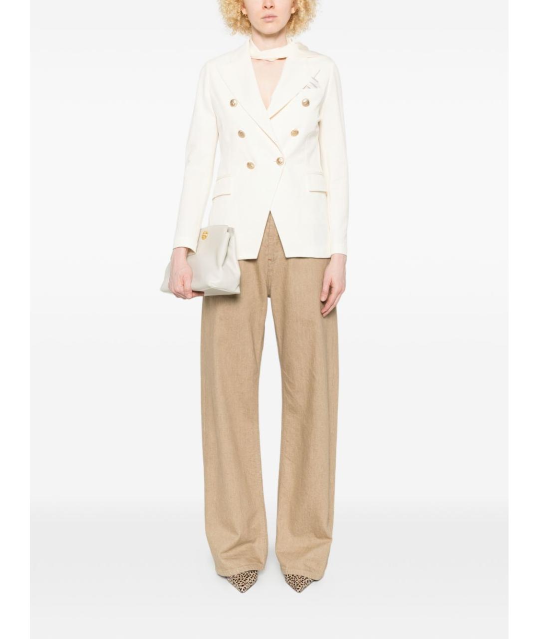 CIRCOLO 1901 Белый хлопковый жакет/пиджак, фото 5