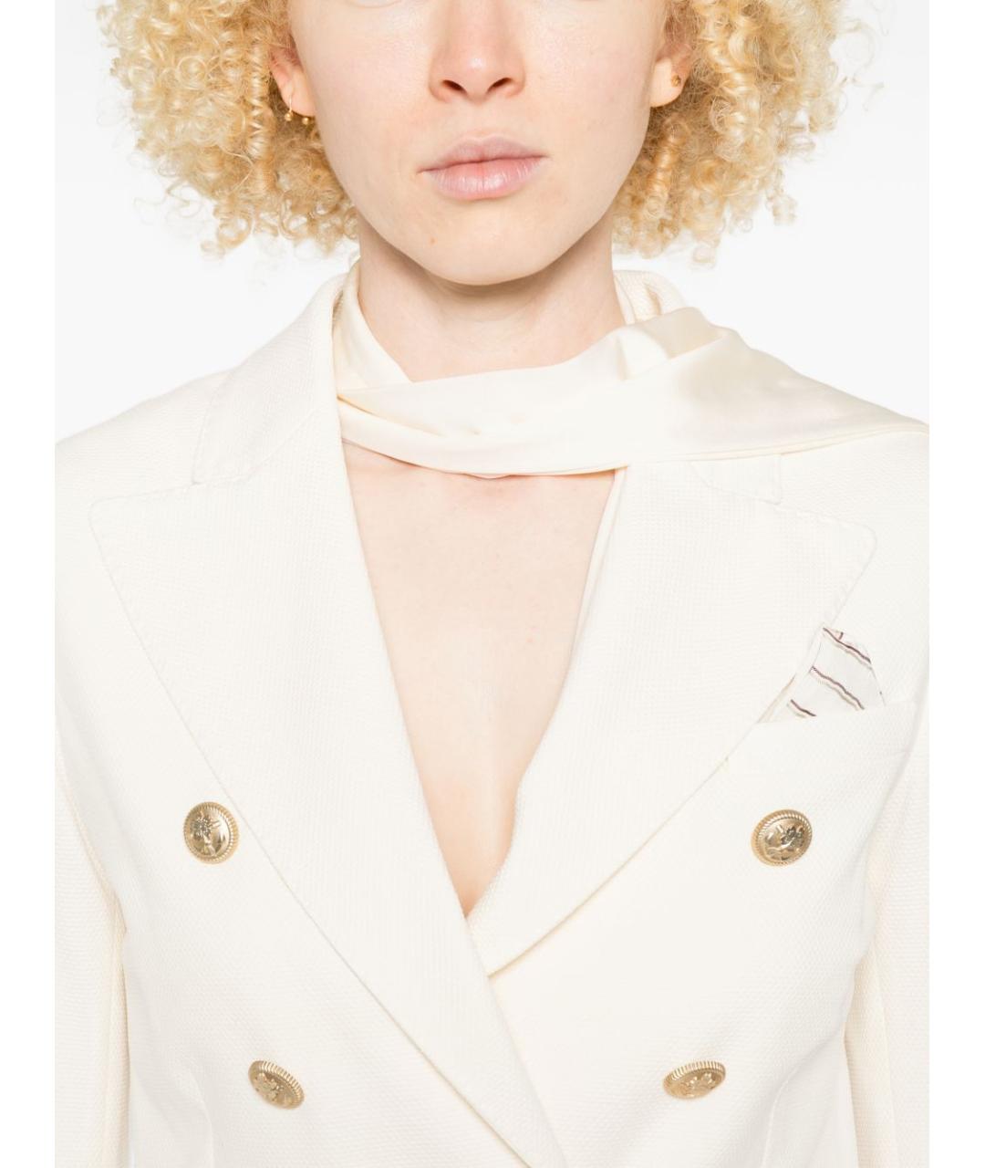 CIRCOLO 1901 Белый хлопковый жакет/пиджак, фото 2