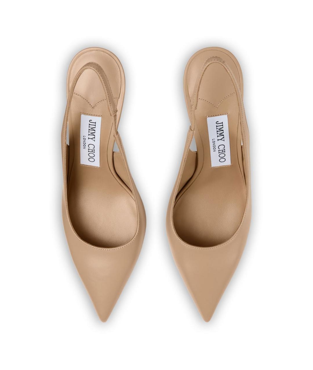 JIMMY CHOO Бежевые кожаные туфли, фото 4