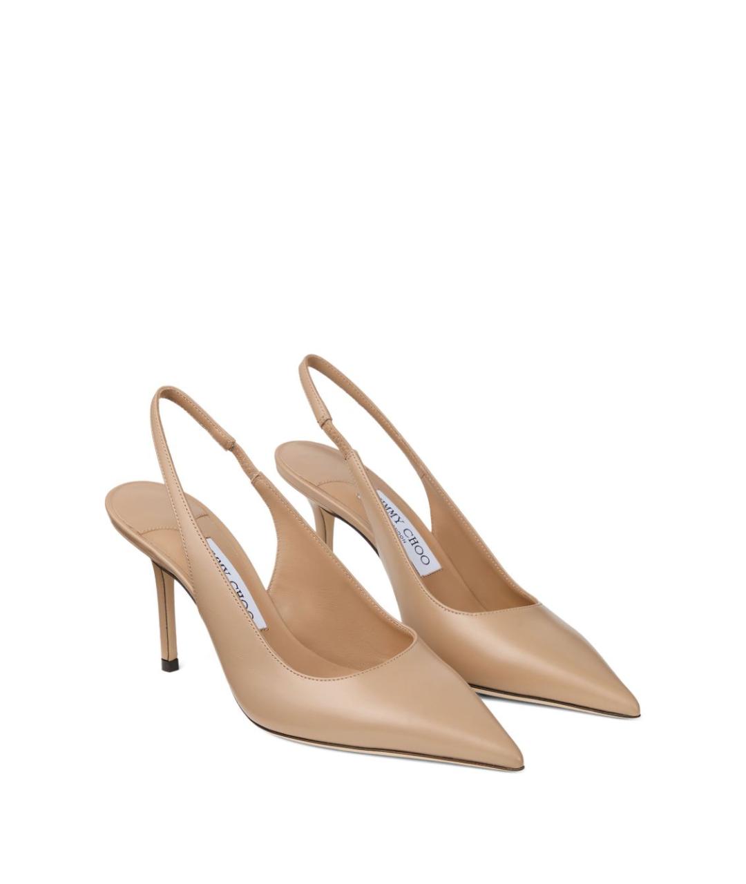 JIMMY CHOO Бежевые кожаные туфли, фото 2