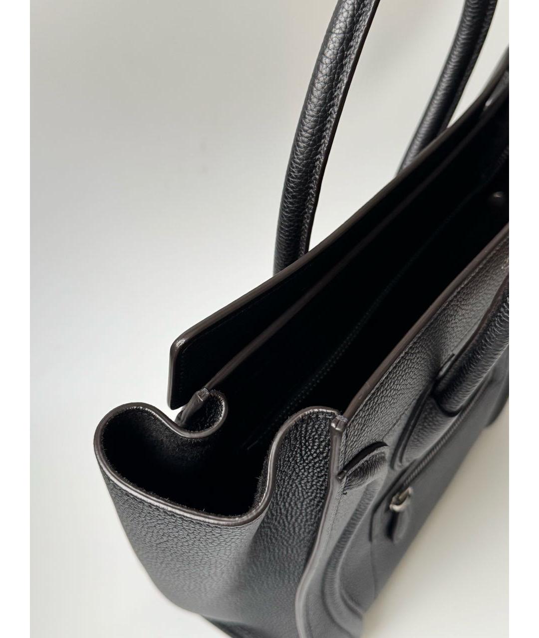 CELINE Черная кожаная сумка с короткими ручками, фото 7
