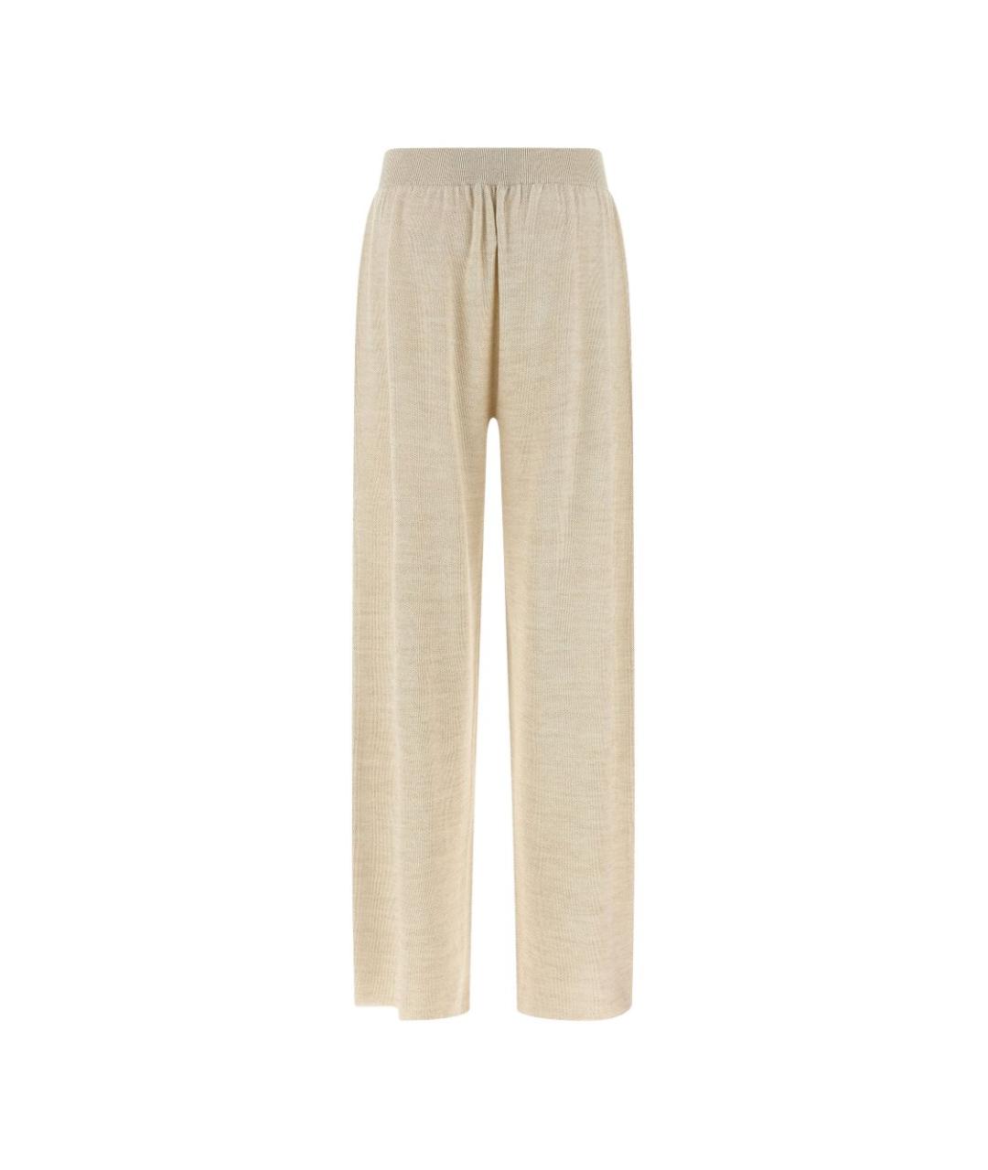 FABIANA FILIPPI Бежевые хлопковые прямые брюки, фото 2