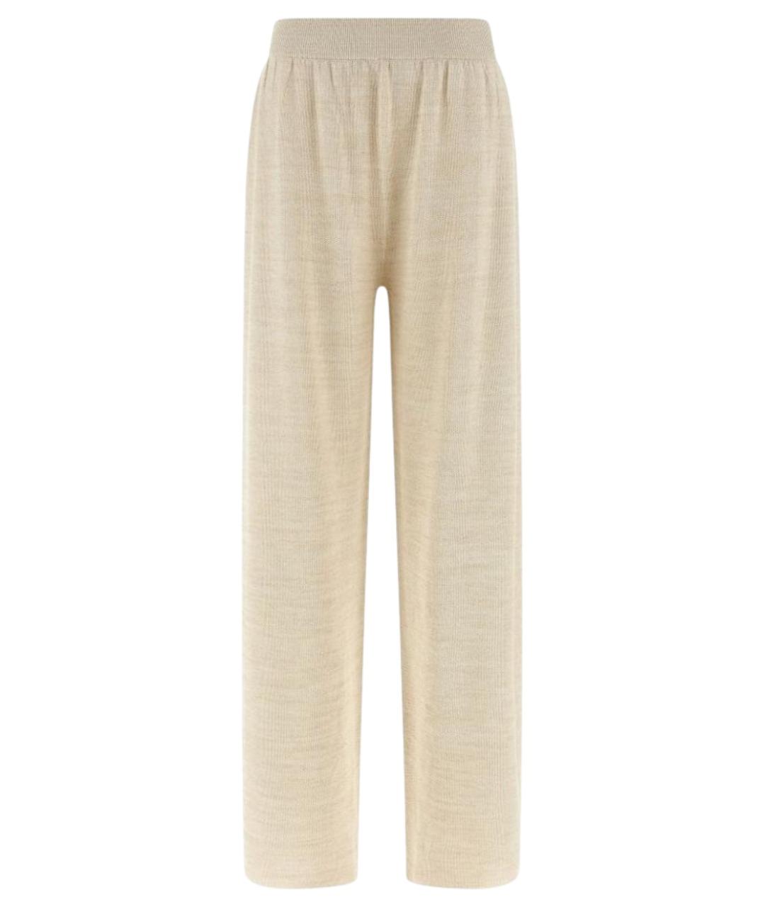 FABIANA FILIPPI Бежевые хлопковые прямые брюки, фото 1