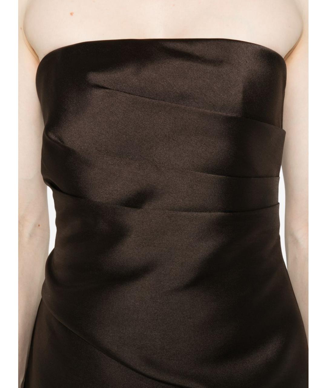 SOLACE LONDON Коричневое вечернее платье, фото 3