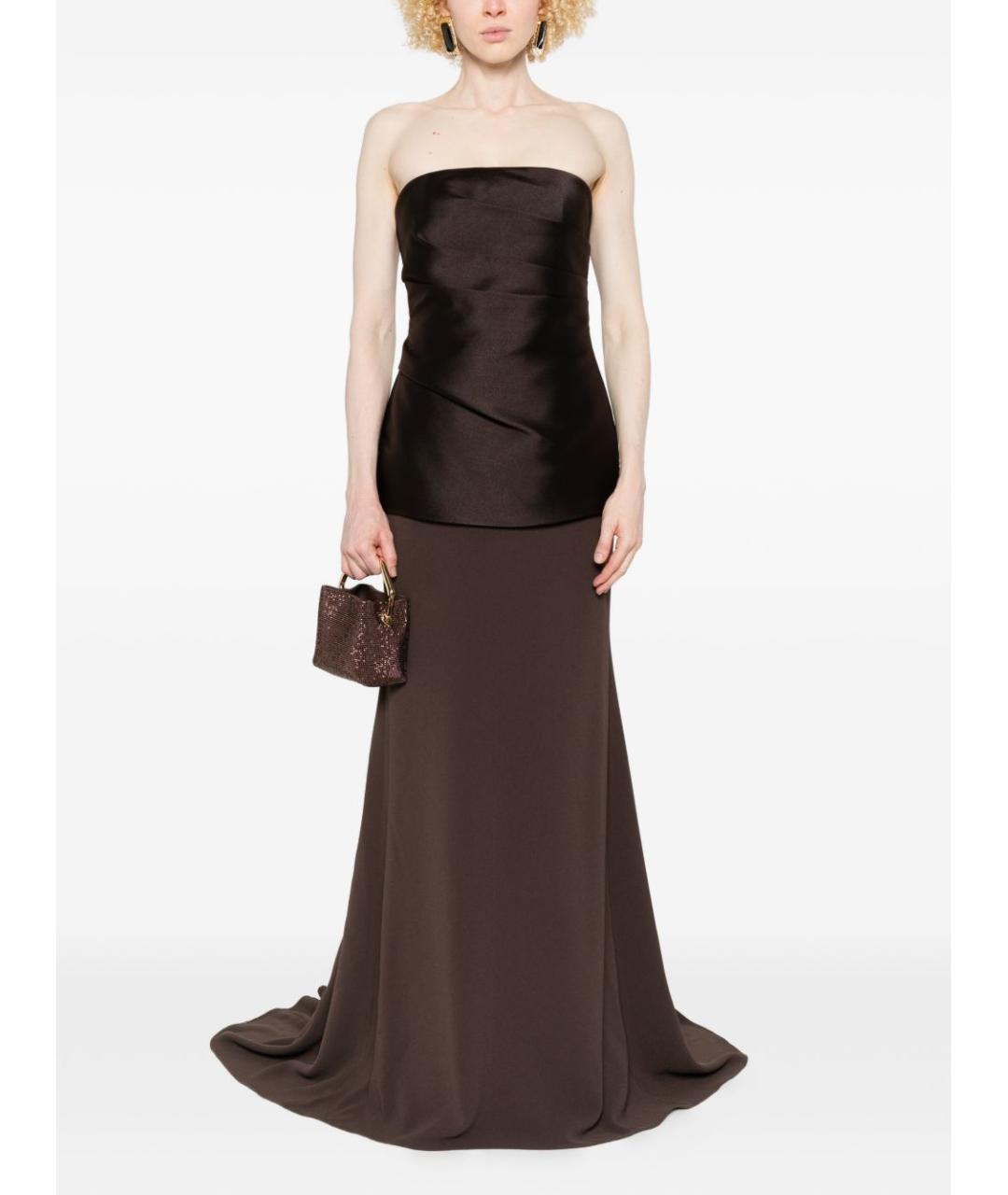 SOLACE LONDON Коричневое вечернее платье, фото 2
