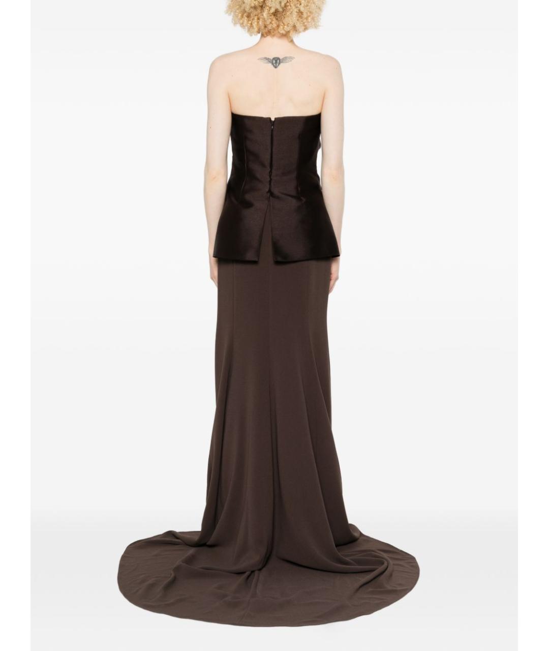 SOLACE LONDON Коричневое вечернее платье, фото 5