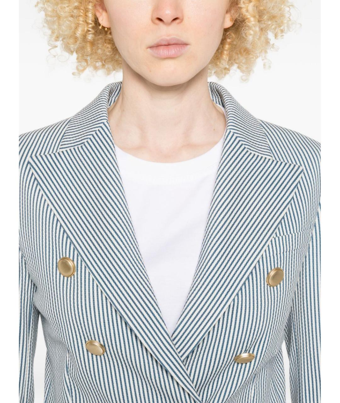 CIRCOLO 1901 Голубой хлопковый жакет/пиджак, фото 5