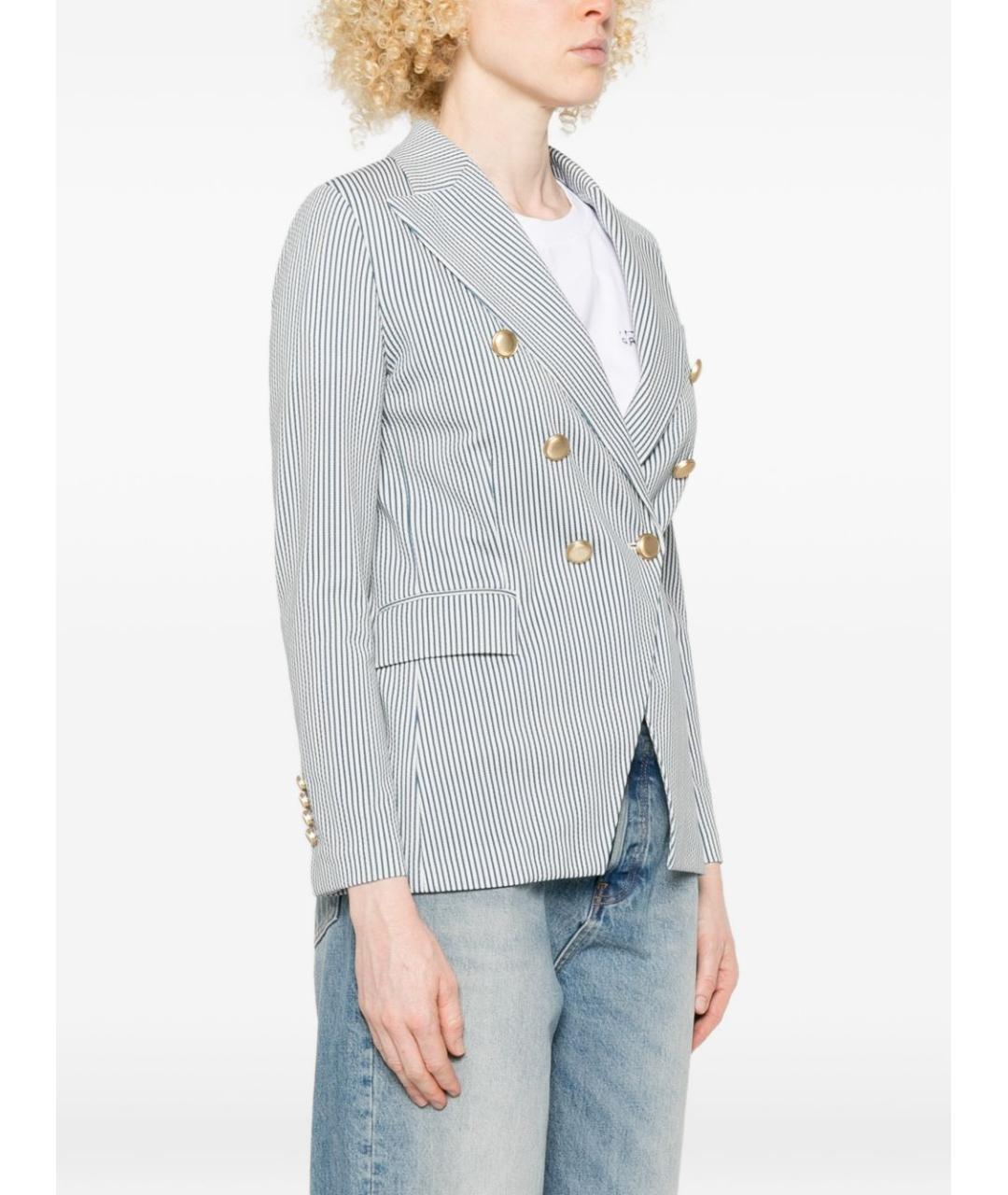 CIRCOLO 1901 Голубой хлопковый жакет/пиджак, фото 3