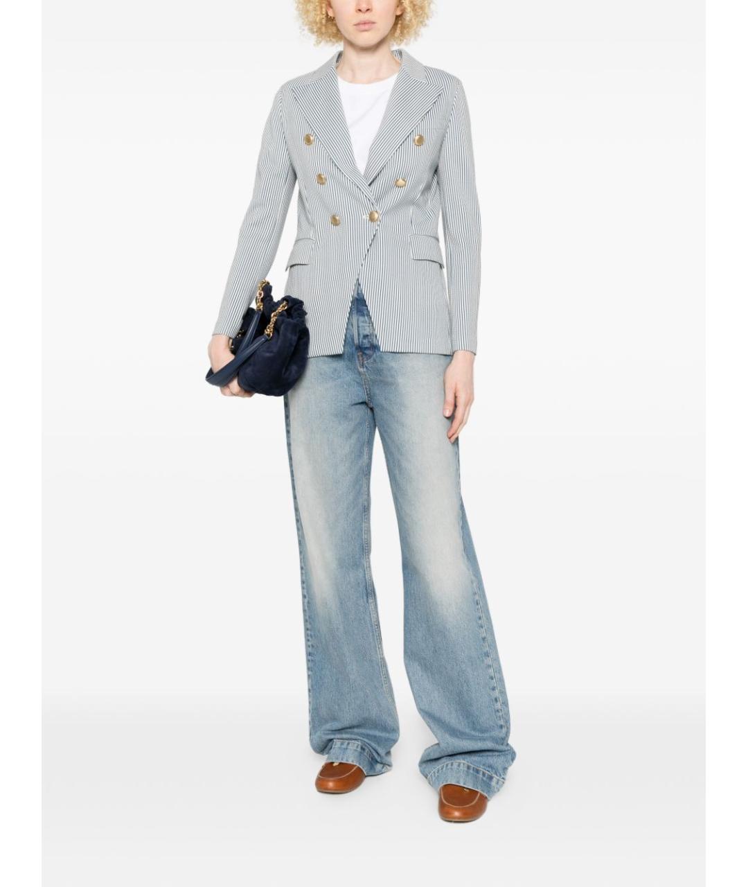 CIRCOLO 1901 Голубой хлопковый жакет/пиджак, фото 2