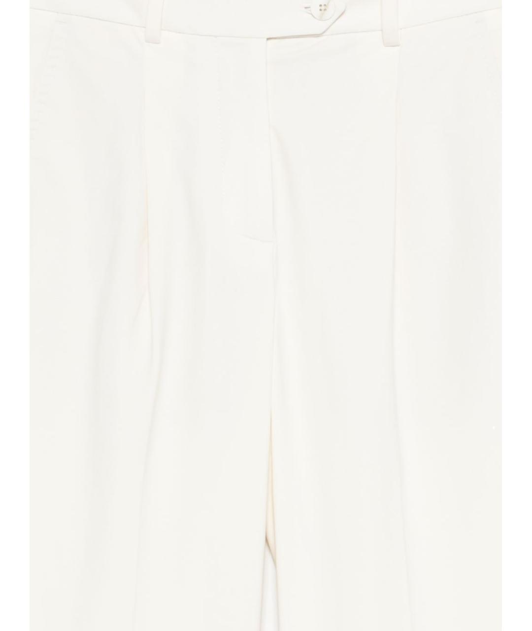 CIRCOLO 1901 Белые хлопковые прямые брюки, фото 2