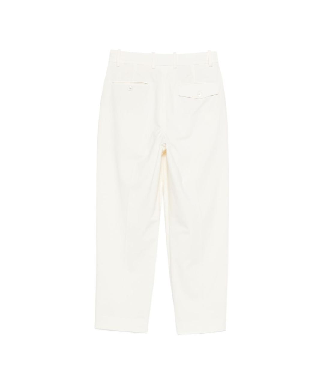 CIRCOLO 1901 Белые хлопковые прямые брюки, фото 3