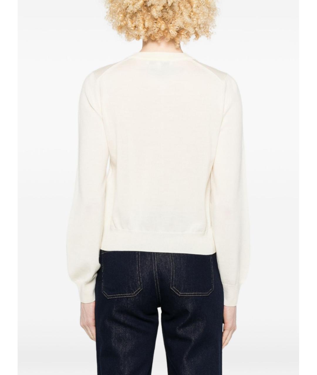 MAISON KITSUNE Бежевый шерстяной кардиган, фото 4