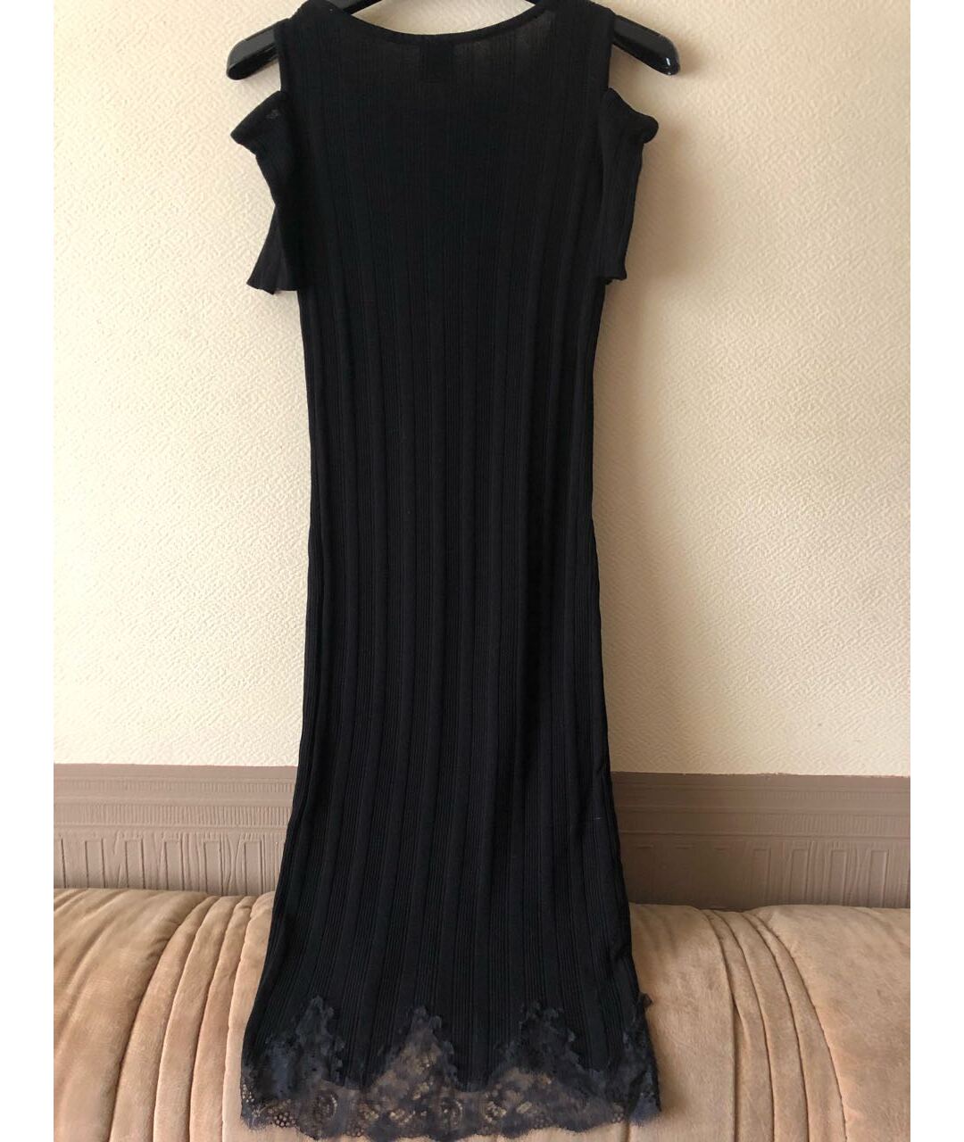 PINKO Черное вискозное повседневное платье, фото 2