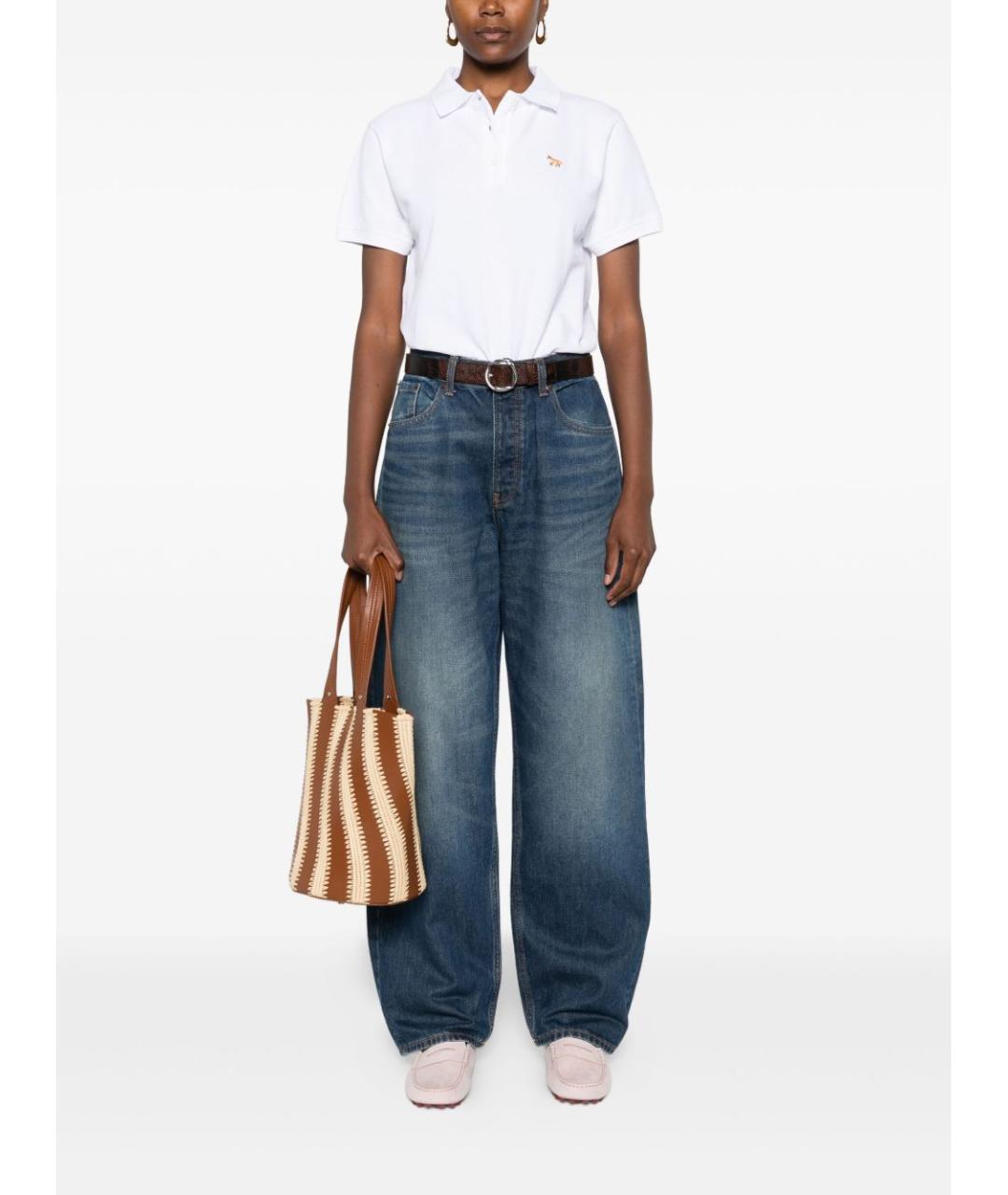 MAISON KITSUNE Белая хлопковая футболка, фото 4