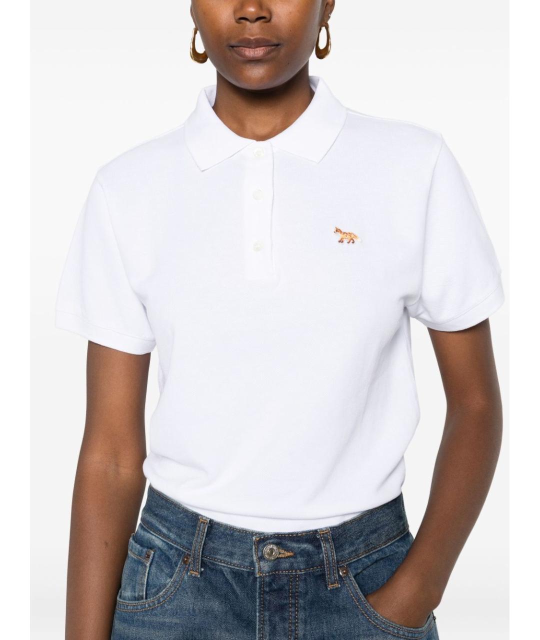 MAISON KITSUNE Белая хлопковая футболка, фото 2