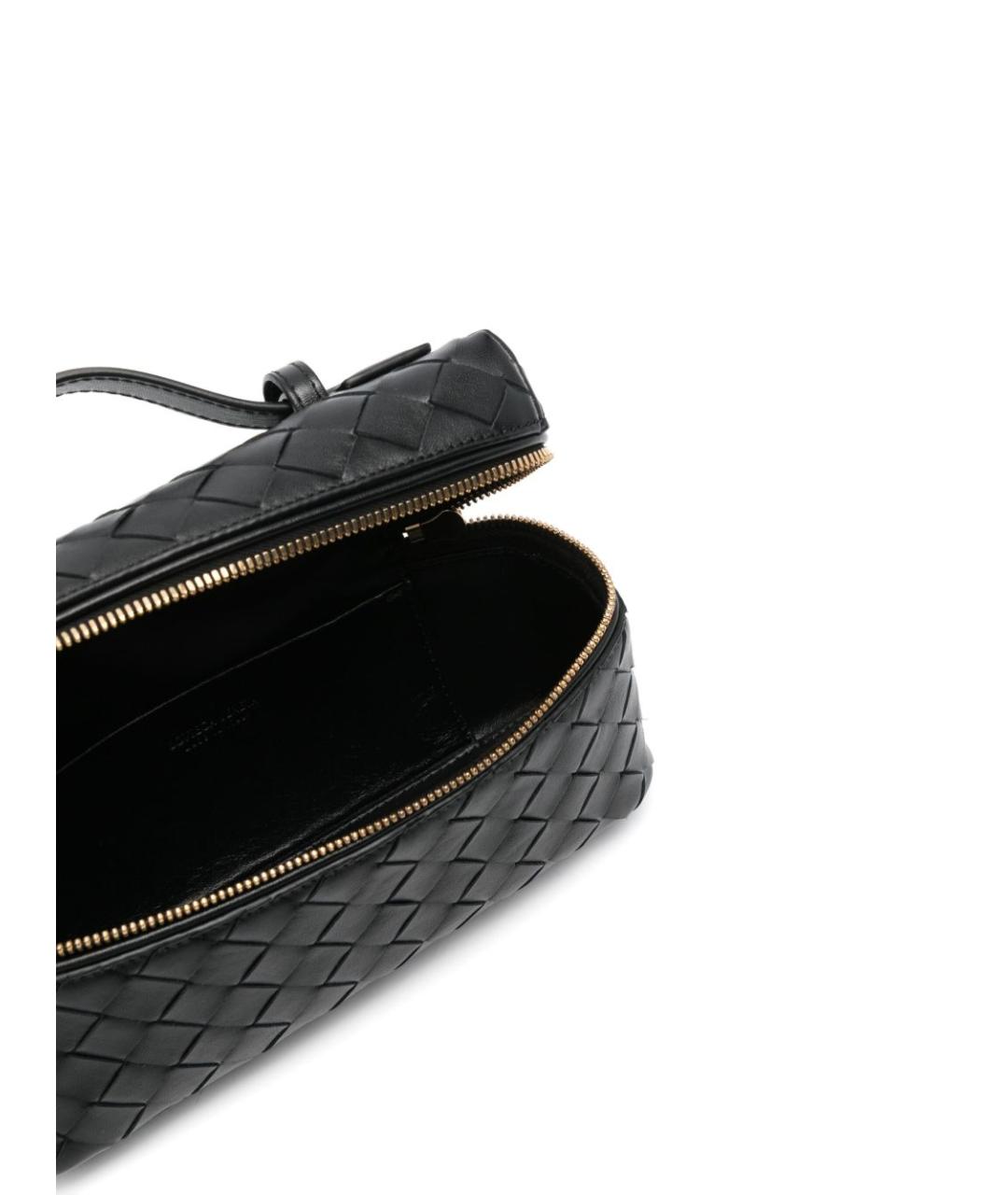 BOTTEGA VENETA Черная кожаная сумка через плечо, фото 2