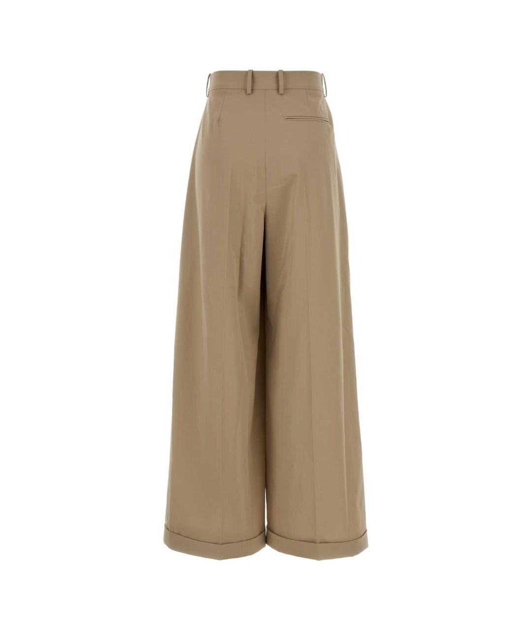 LOEWE Бежевые хлопковые прямые брюки, фото 2