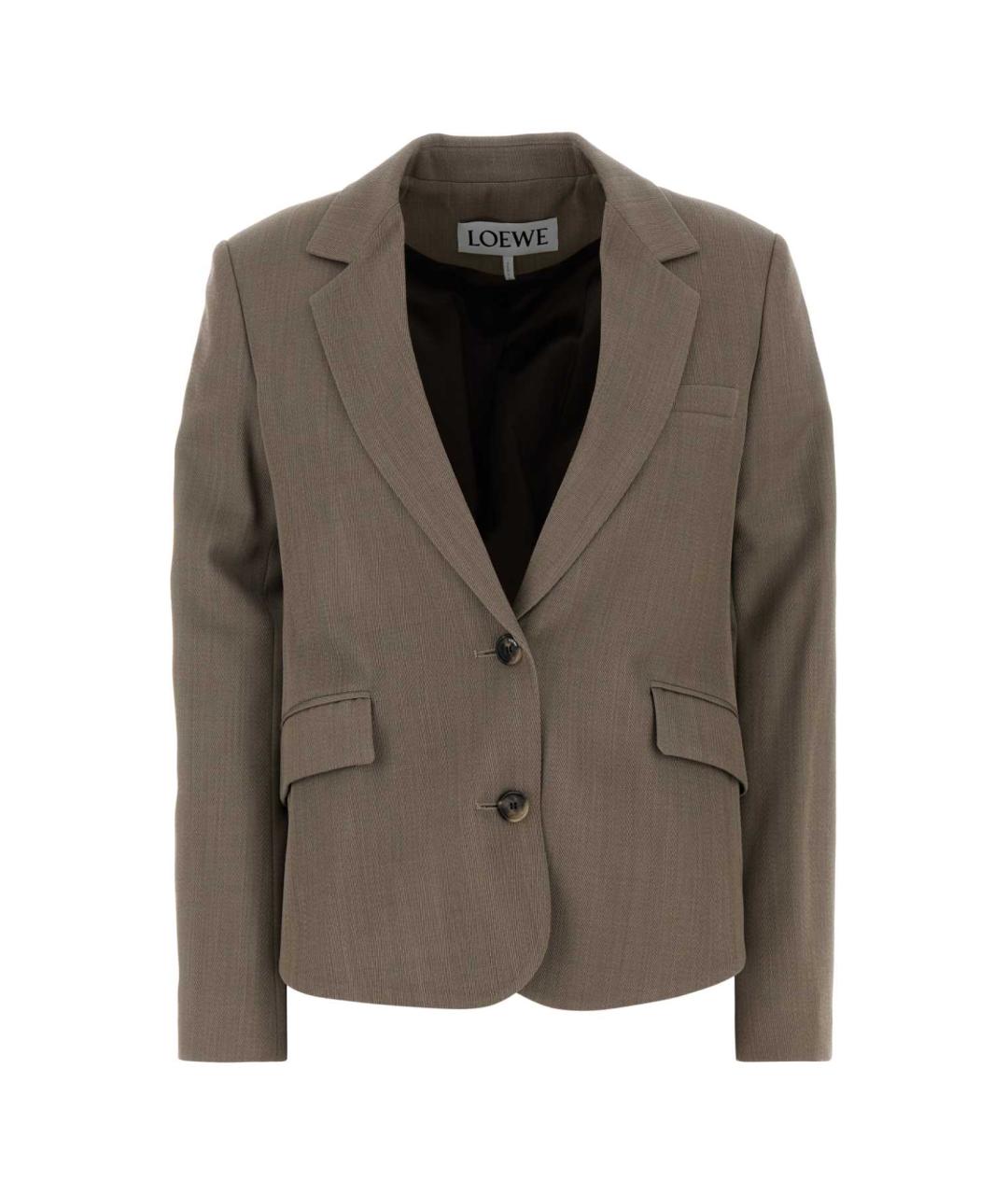 LOEWE Бежевый шерстяной жакет/пиджак, фото 1