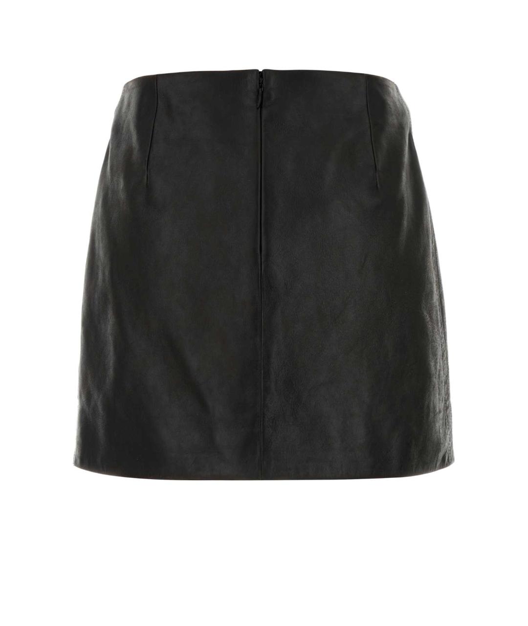 GUCCI Черная кожаная юбка мини, фото 2