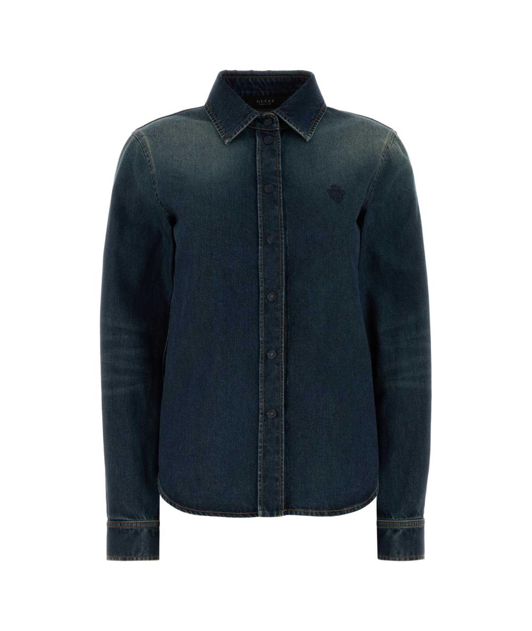 GUCCI Синяя хлопковая рубашка, фото 1