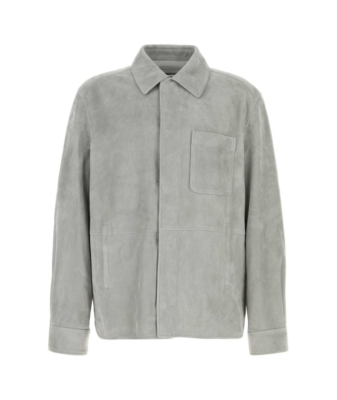 LOEWE Серая кожаная куртка, фото 1