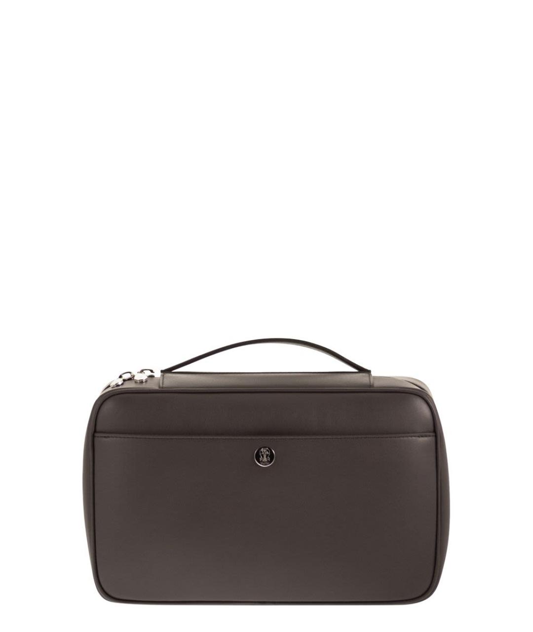 BRUNELLO CUCINELLI Коричневая кожаная барсетка, фото 1