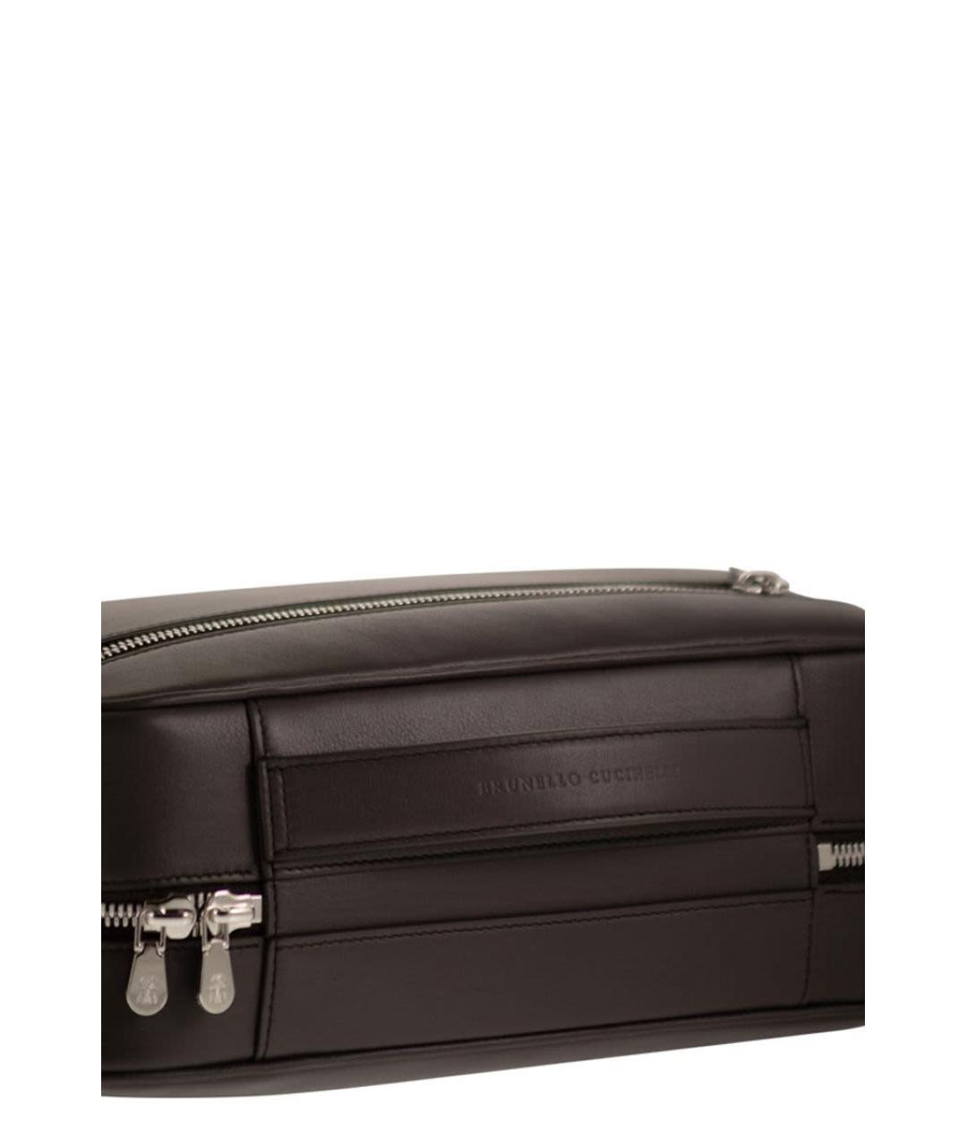 BRUNELLO CUCINELLI Коричневая кожаная барсетка, фото 5