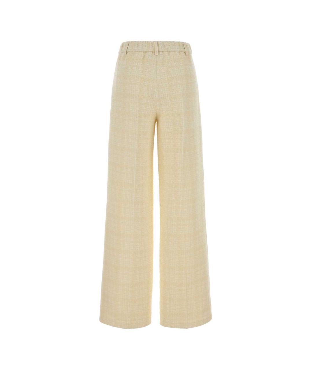 GUCCI Желтые хлопковые прямые брюки, фото 2