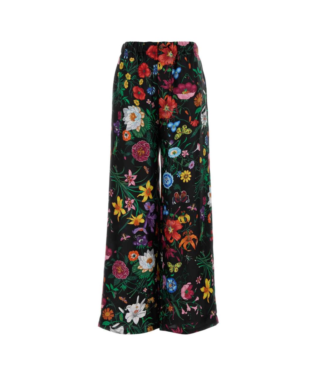 GUCCI Мульти шелковые прямые брюки, фото 1