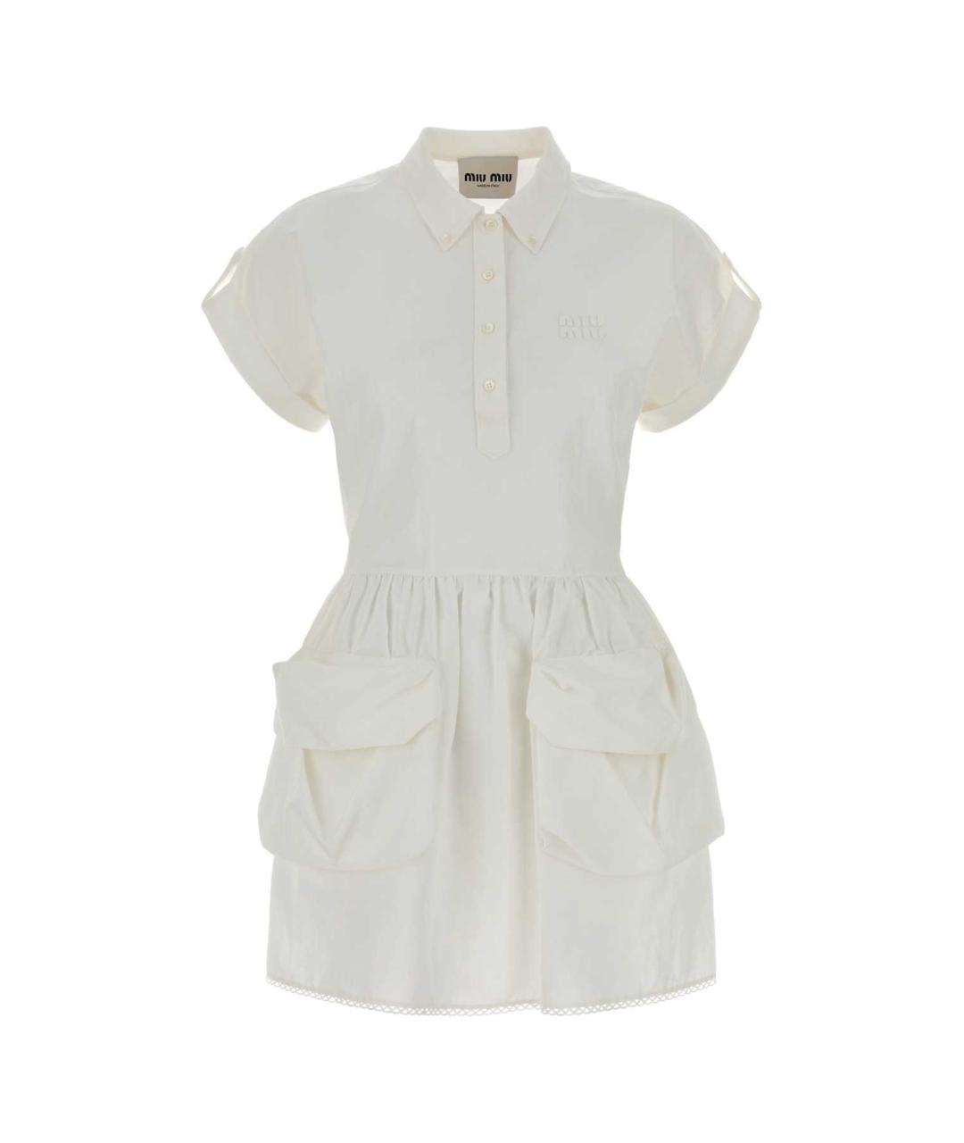 MIU MIU Белое хлопковое повседневное платье, фото 1