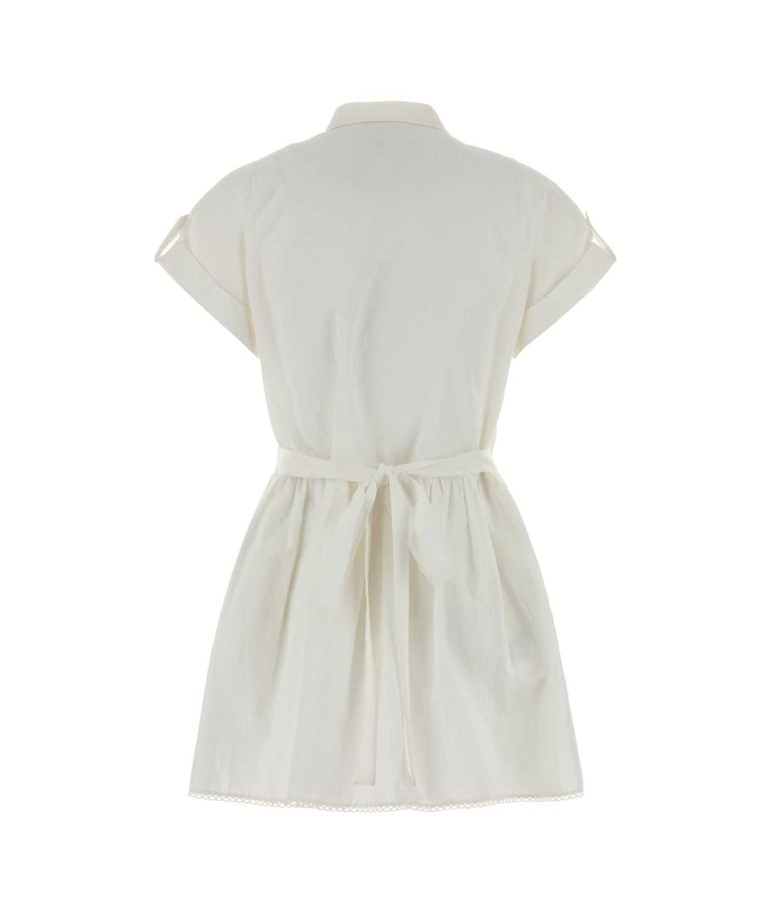 MIU MIU Белое хлопковое повседневное платье, фото 2