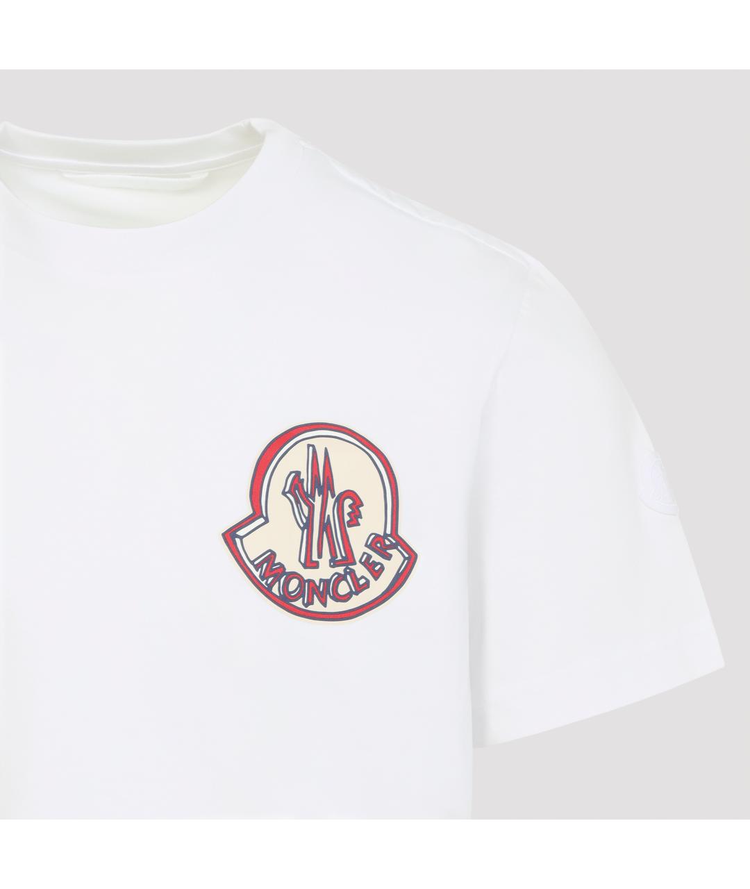 MONCLER Белая хлопковая футболка, фото 4