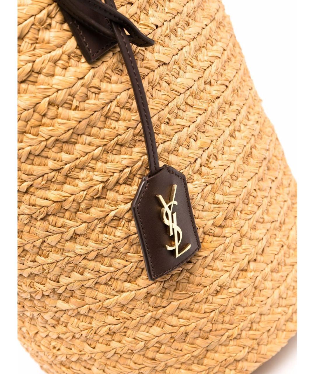 SAINT LAURENT Бежевая пелетеная сумка через плечо, фото 4